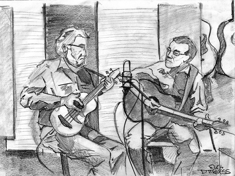 The Ridgewood Boys, Rick och Ubass, vocals and his son Chris on guitar, banjo and vocals